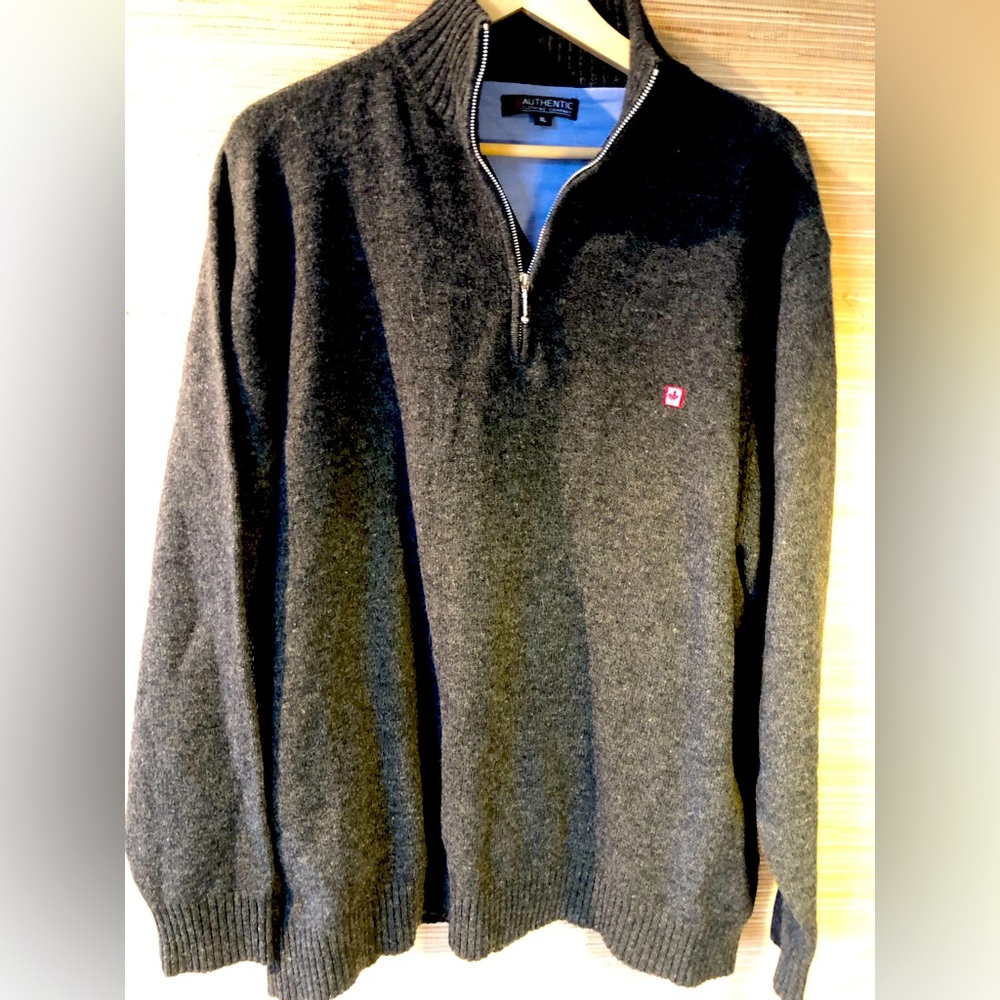 Men’s sz XL charcoal gray wool sweater.Very soft wool. From Canada